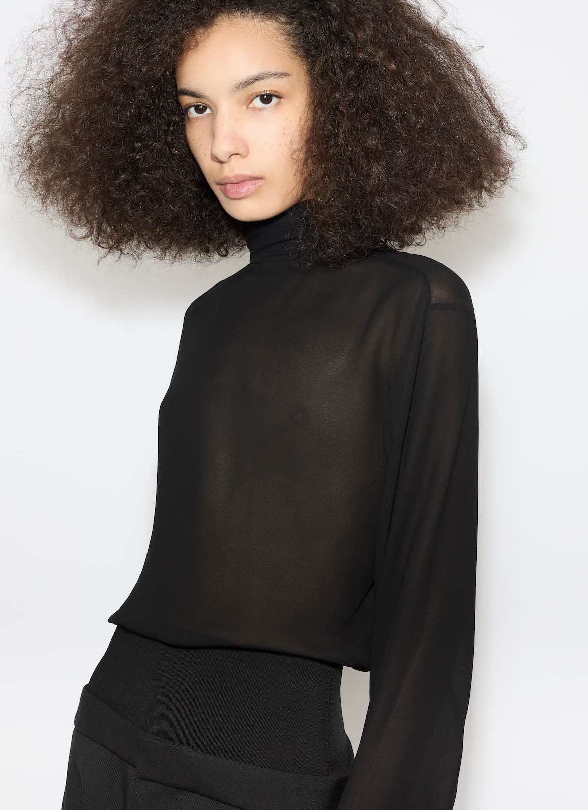 GEORGETTE SCARF BLOUSE ALAÏA BLACK GEORGETTE SCARF BLOUSE
